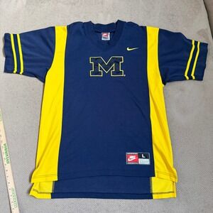 Vintage 1990s Nike team Michigan Wolverines fab 5 shooting shirt Navy Large